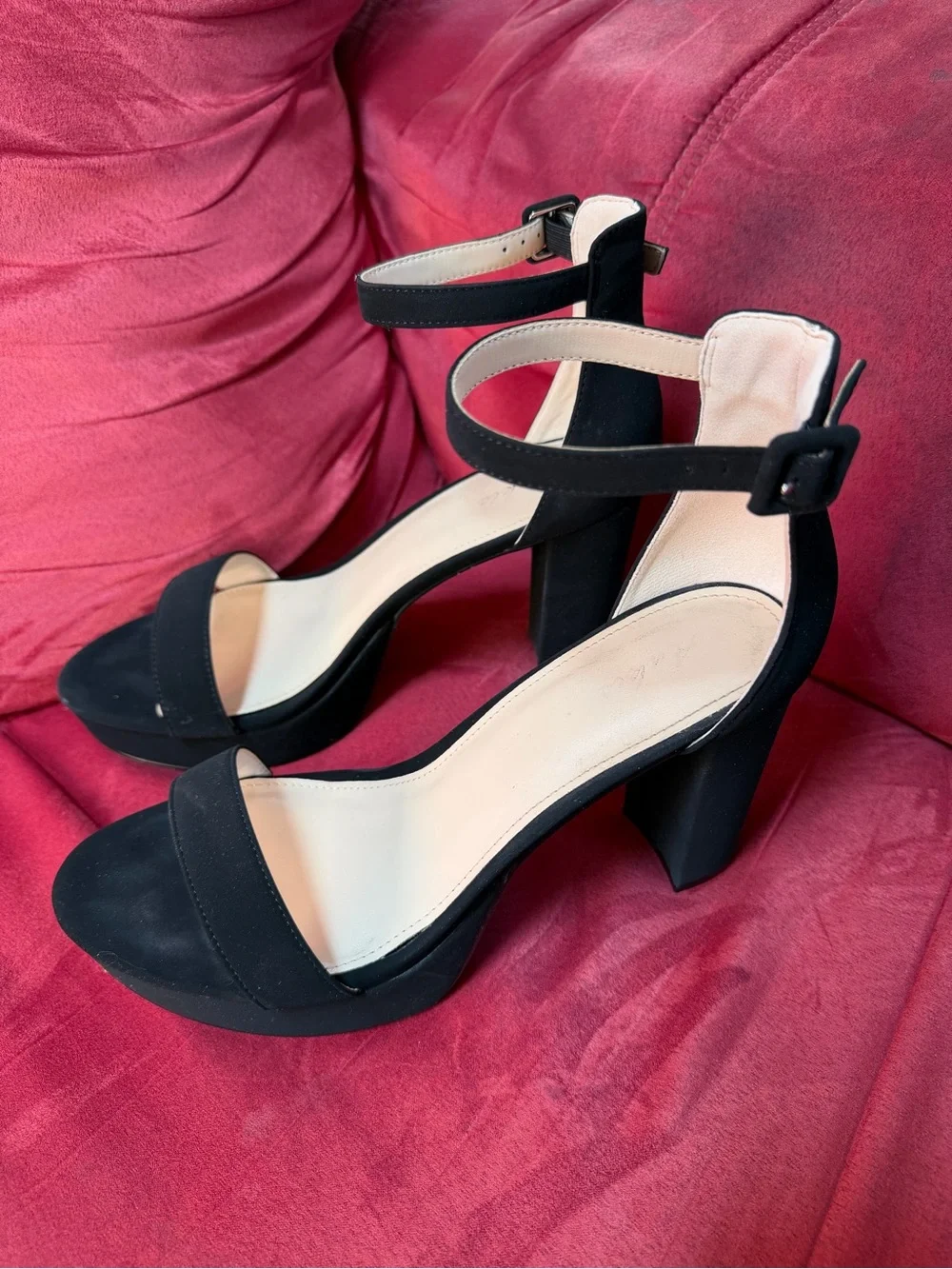 Classic Black Ankle-Strap Platform Heel